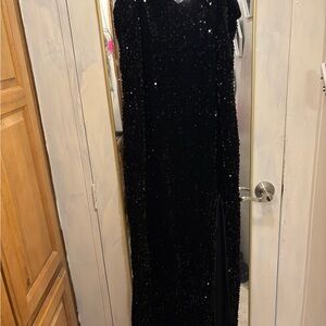 Sophisticated Black Sequin Maxi Dress